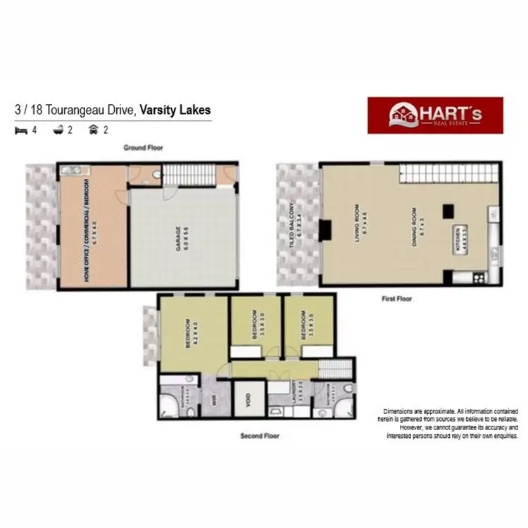 Floorplan of Homely townhouse listing, 3/18 Tourangeau Crescent, Varsity Lakes QLD 4227