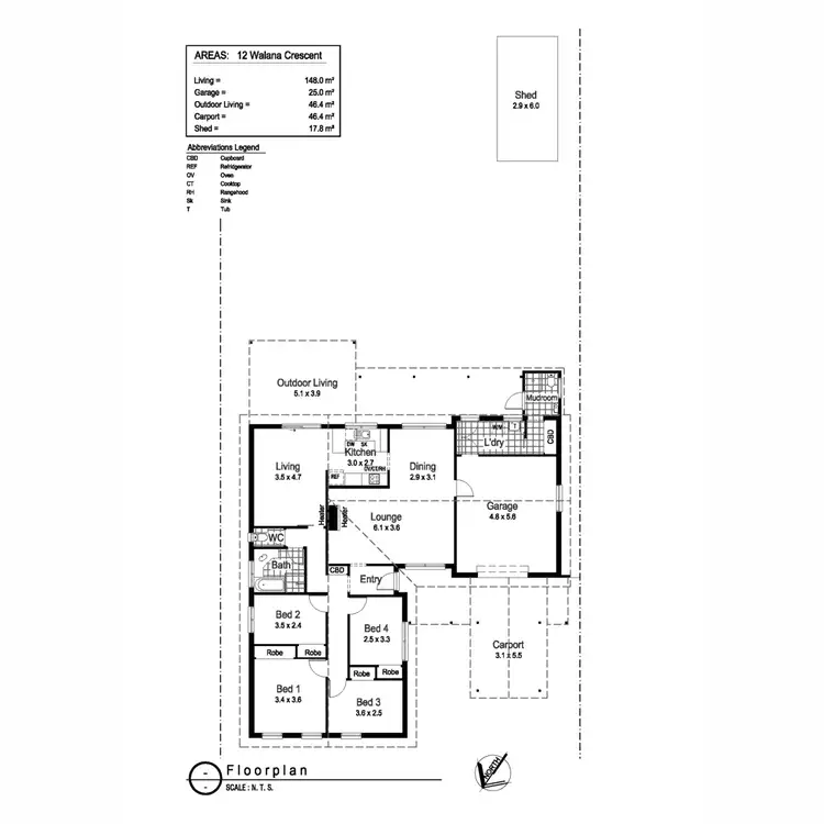 Floorplan of Homely house listing, 12 Walana Crescent, Kooringal NSW 2650