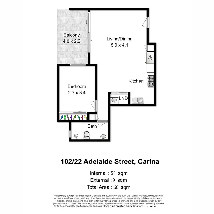 Floorplan of Homely apartment listing, 102/22 Adelaide Street, Carina QLD 4152