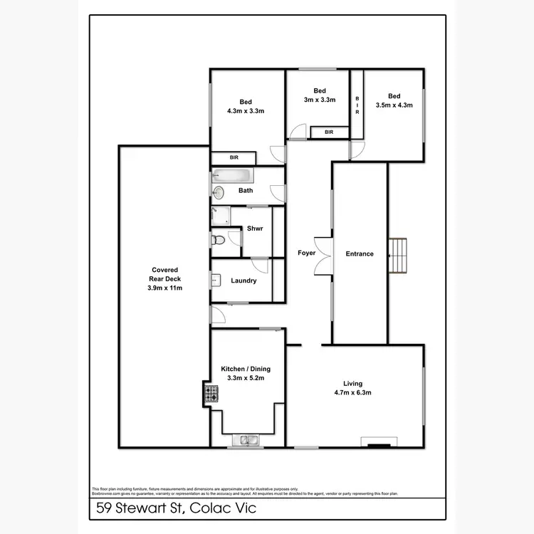 Floorplan of Homely house listing, 59 Stewart Street, Colac VIC 3250