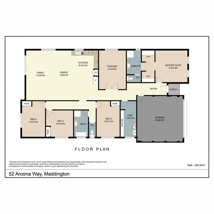 Floorplan of Homely house listing, 52 Aroona Way, Maddington WA 6109