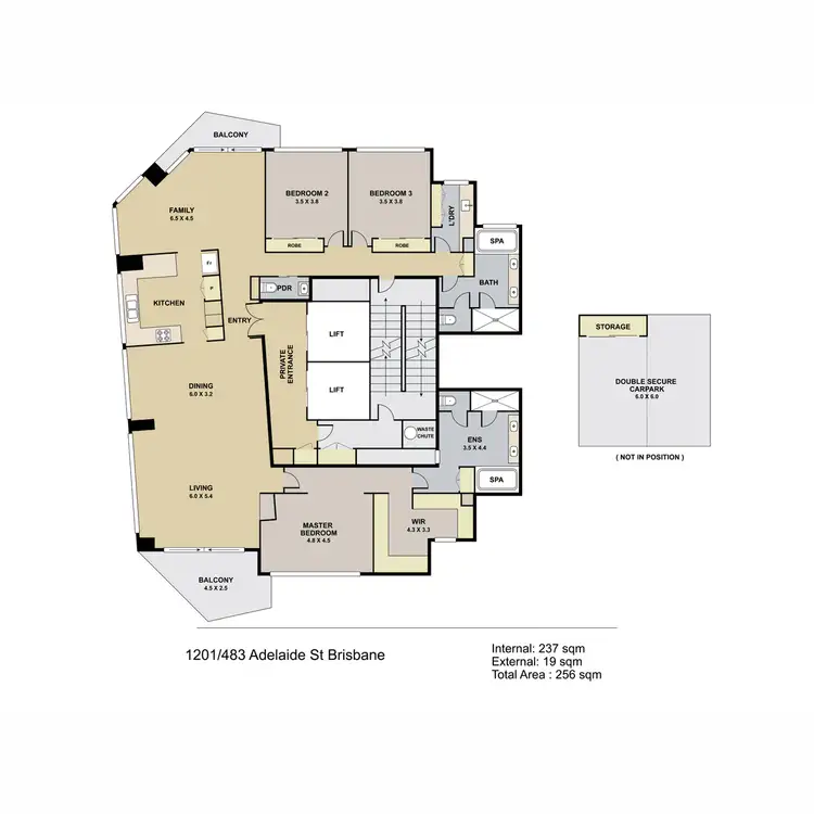 Floorplan of Homely apartment listing, 1201/483 Adelaide Street, Brisbane City QLD 4000