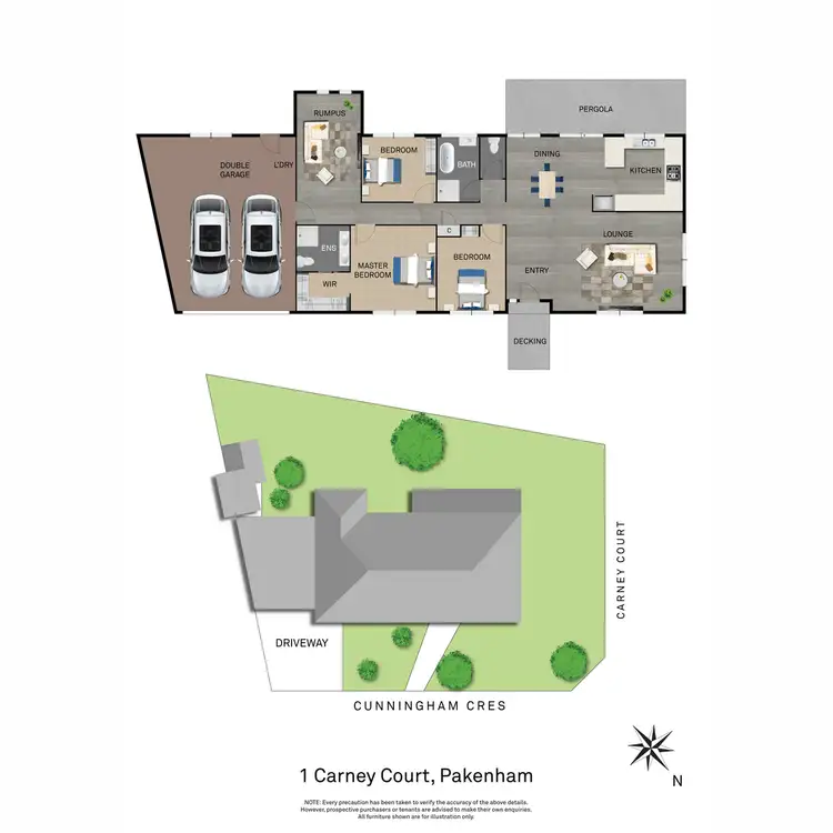 Floorplan of Homely house listing, 1 Carney Court, Pakenham VIC 3810