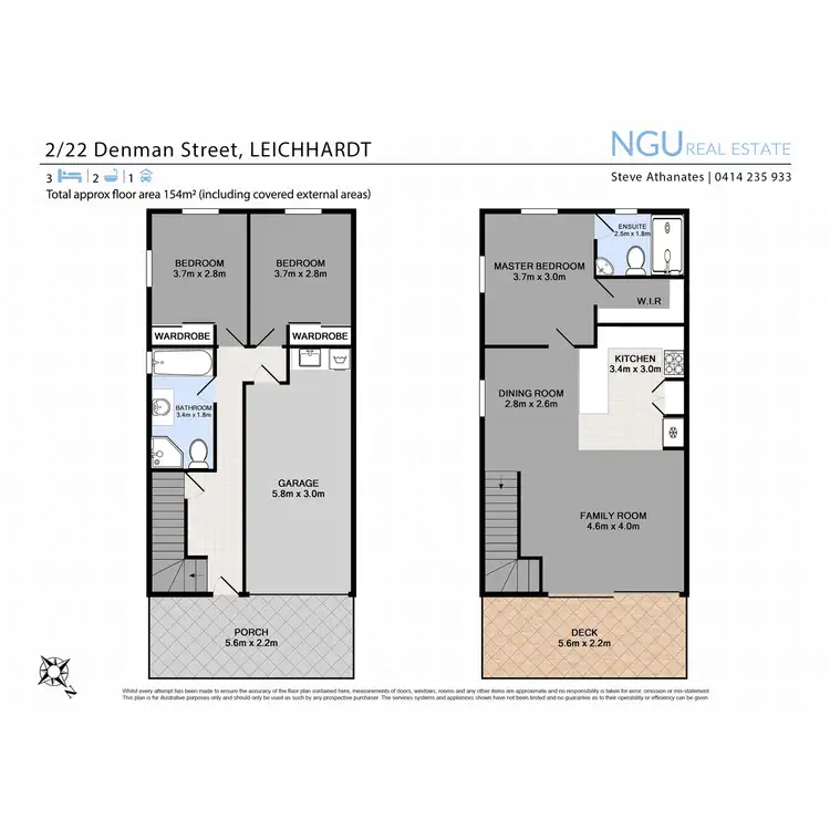 Floorplan of Homely townhouse listing, 2/22 Denman Street, Leichhardt QLD 4305