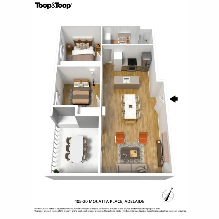 Floorplan of Homely apartment listing, 405/20 Mocatta Place, Adelaide SA 5000