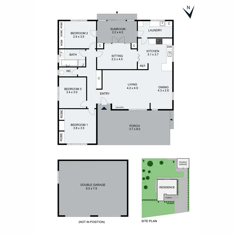 Floorplan of Homely house listing, 45 Warranilla Avenue, Rosebud VIC 3939