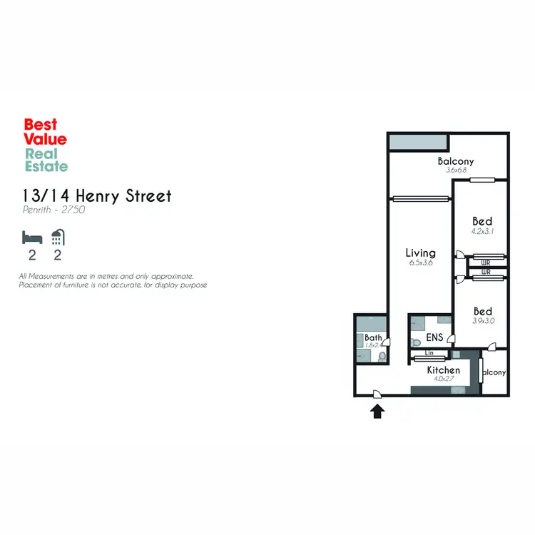 Floorplan of Homely unit listing, 13/14 Henry Street, Penrith NSW 2750
