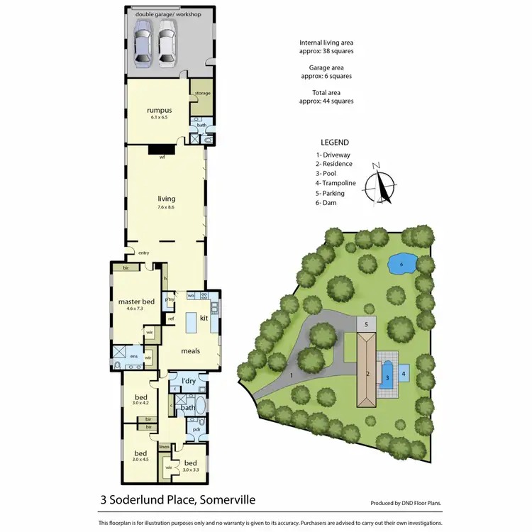 Floorplan of Homely house listing, 3 Soderlund Place, Somerville VIC 3912