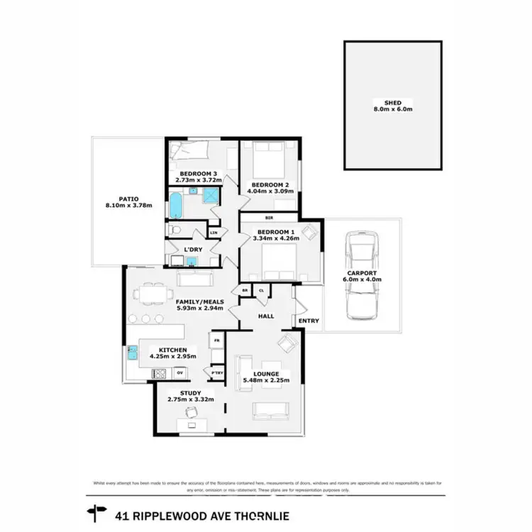 Floorplan of Homely house listing, 41 Ripplewood Avenue, Thornlie WA 6108