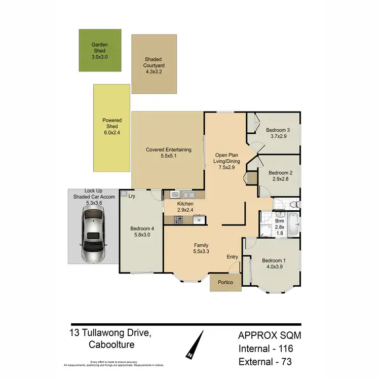 Floorplan of Homely house listing, 13 Tullawong Drive, Caboolture QLD 4510