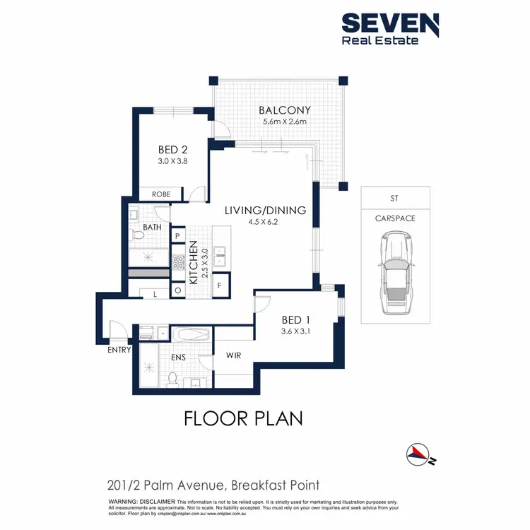 Floorplan of Homely apartment listing, 201/2 Palm Avenue, Breakfast Point NSW 2137
