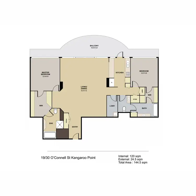 Floorplan of Homely apartment listing, 19/30 O'Connell Street, Kangaroo Point QLD 4169