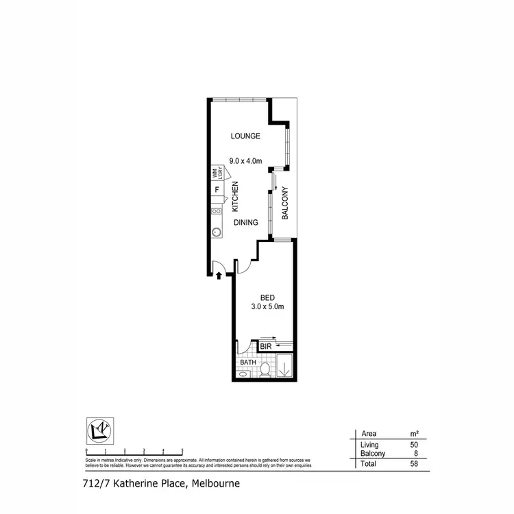 Floorplan of Homely apartment listing, 712/7 Katherine Place, Melbourne VIC 3000