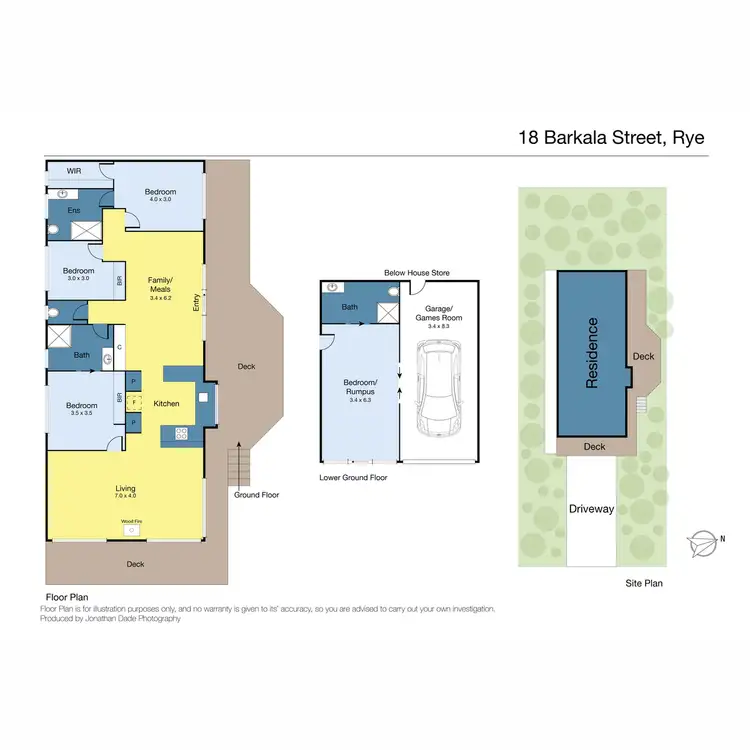 Floorplan of Homely house listing, 18 Barkala Street, Rye VIC 3941