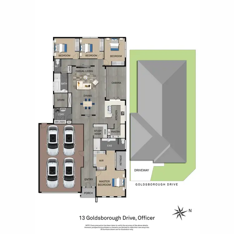 Floorplan of Homely house listing, 13 Goldsborough Drive, Officer VIC 3809