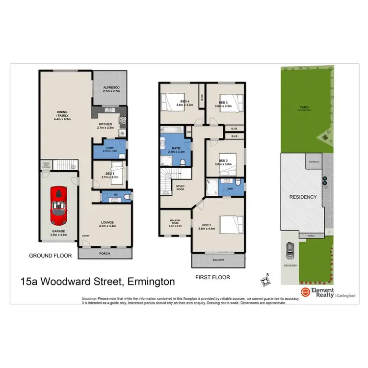 Floorplan of Homely semi-detached listing, 15 Woodward Street, Ermington NSW 2115