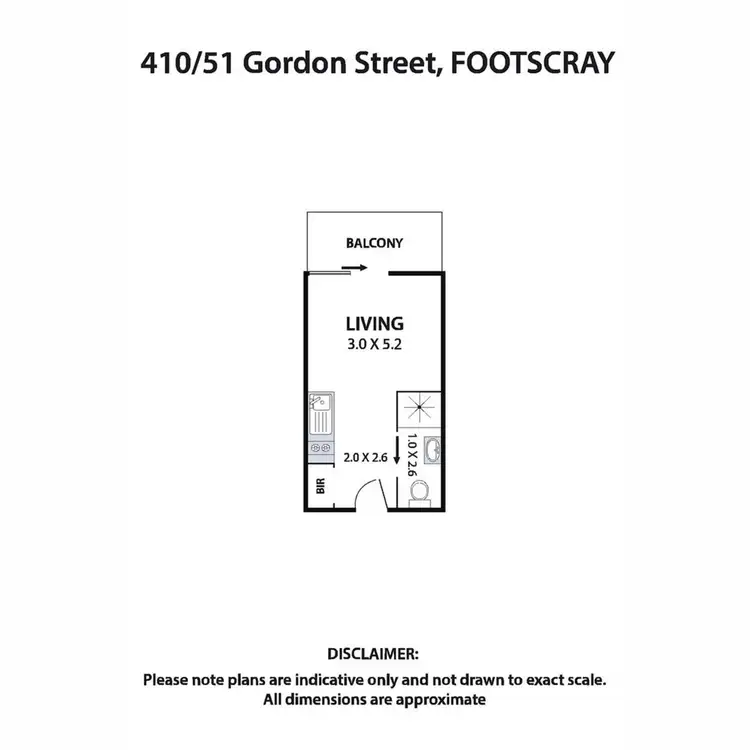 Floorplan of Homely apartment listing, 410/51 Gordon Street, Footscray VIC 3011