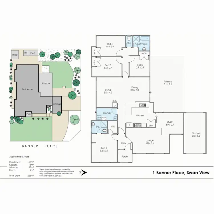 Floorplan of Homely house listing, 1 Banner Place, Swan View WA 6056