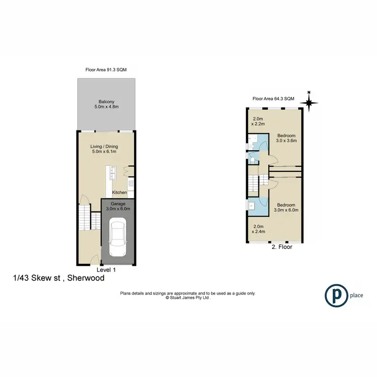 Floorplan of Homely townhouse listing, 1/43 Skew Street, Sherwood QLD 4075