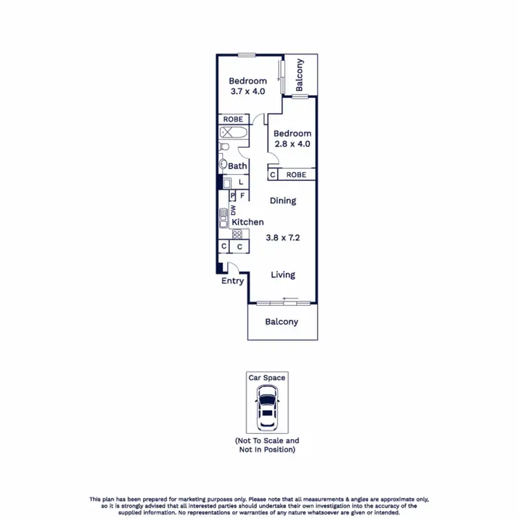 Floorplan of Homely apartment listing, 9/16 Mawbey Street, Kensington VIC 3031