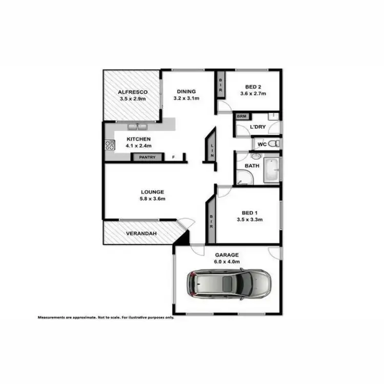 Floorplan of Homely unit listing, 1/13 Kyle Court, Wodonga VIC 3690
