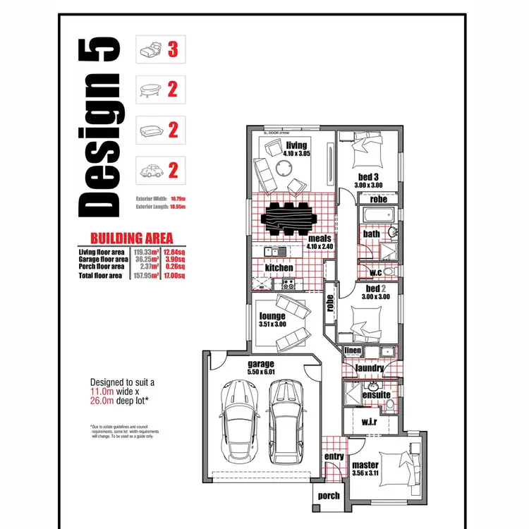Floorplan of Homely house listing, Lot 33129 Hollyhock Road (Highlands), Craigieburn VIC 3064