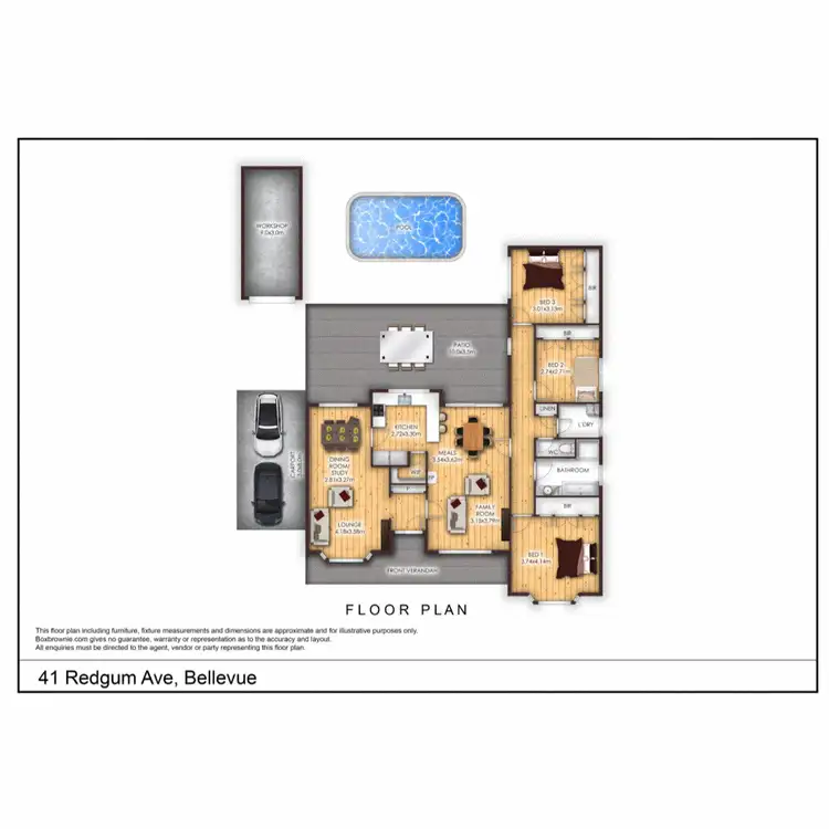 Floorplan of Homely house listing, 41 Redgum Avenue, Bellevue WA 6056