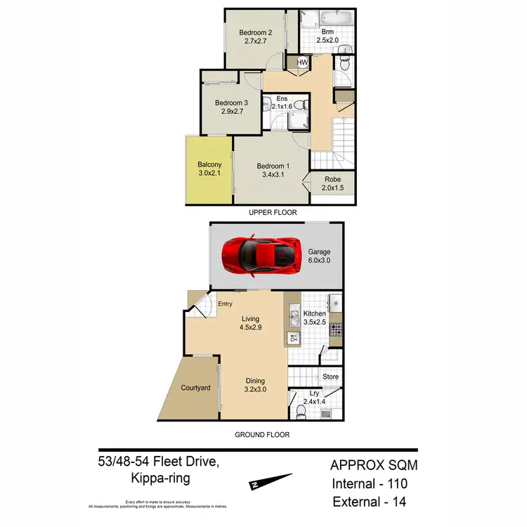Floorplan of Homely townhouse listing, 53/48-54 Fleet Drive, Kippa-ring QLD 4021