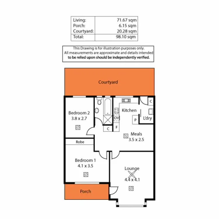 Floorplan of Homely unit listing, 2/89 Tusmore Avenue, Tusmore SA 5065