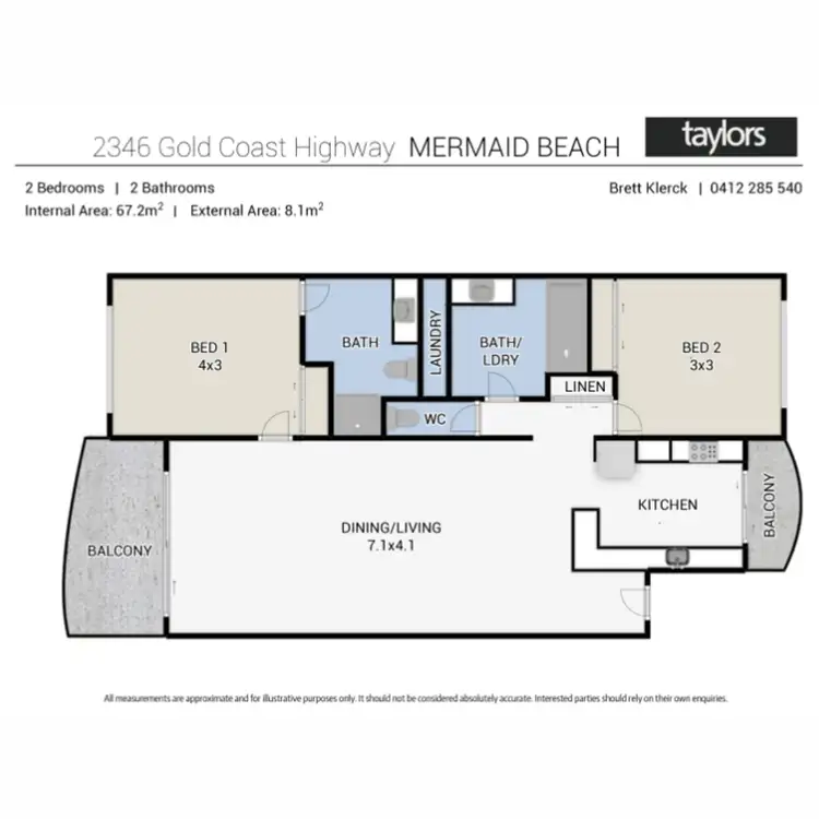 Floorplan of Homely apartment listing, 2329/2360 Gold Coast Highway, Mermaid Beach QLD 4218