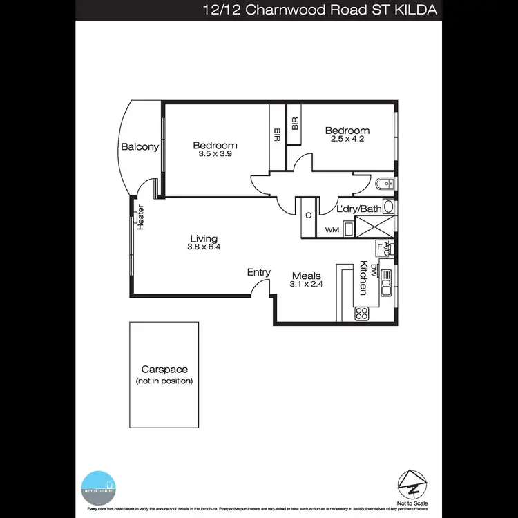 Floorplan of Homely apartment listing, 12/12 Charnwood Road, St Kilda VIC 3182
