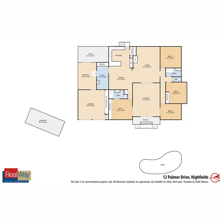 Floorplan of Homely house listing, 12 Palmer Drive, Highfields QLD 4352