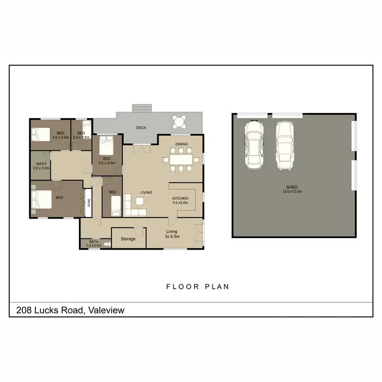 Floorplan of Homely rural property listing, 208 Luck Road, Vale View QLD 4352
