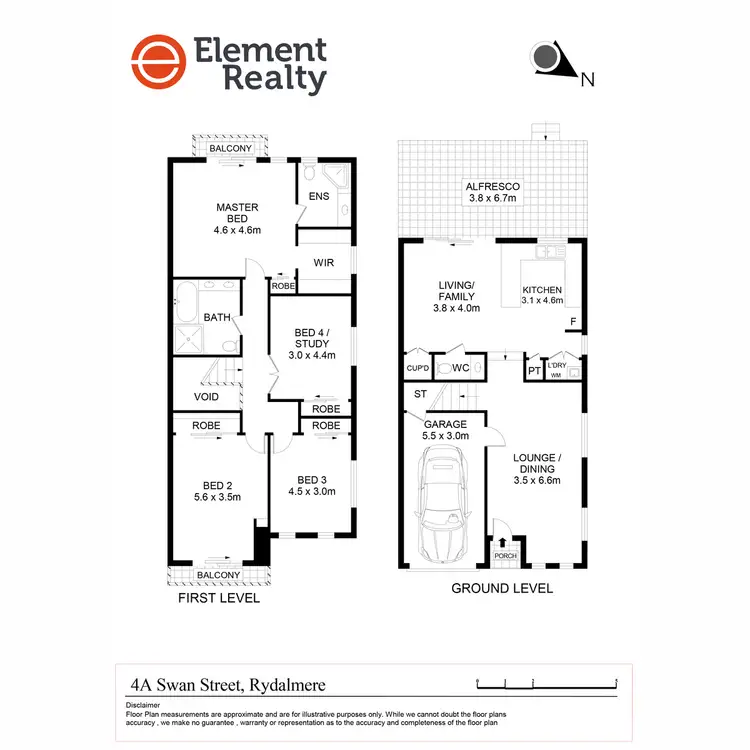 Floorplan of Homely semi-detached listing, 4A Swan Street, Rydalmere NSW 2116