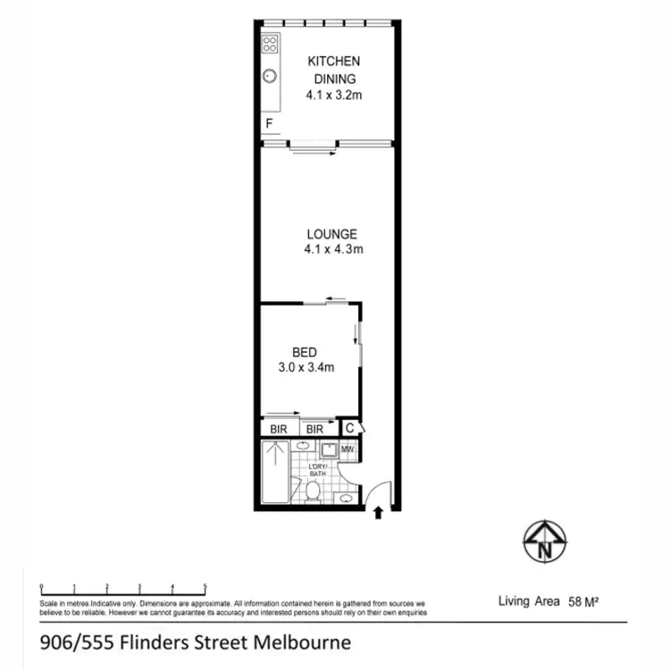 Floorplan of Homely apartment listing, 906/555 Flinders Street, Melbourne VIC 3000