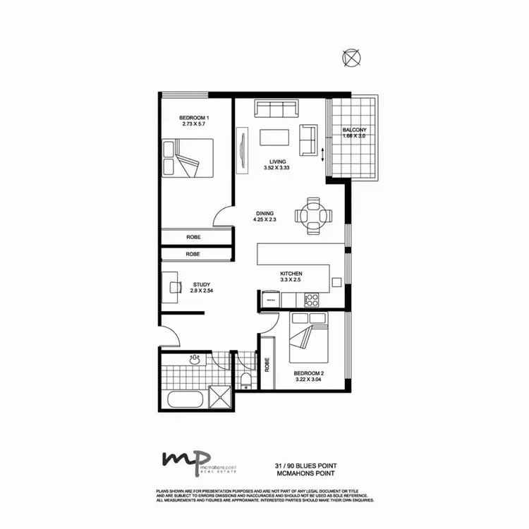 Floorplan of Homely apartment listing, 31/90 Blues Point Road, Mcmahons Point NSW 2060