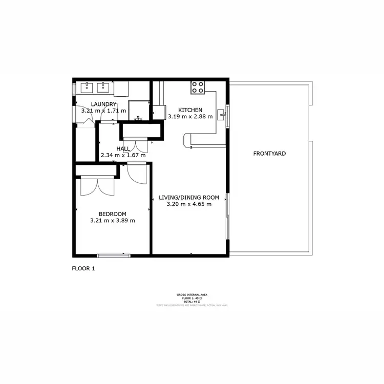 Floorplan of Homely unit listing, 1/10 Wariga Road, Glenorchy TAS 7010