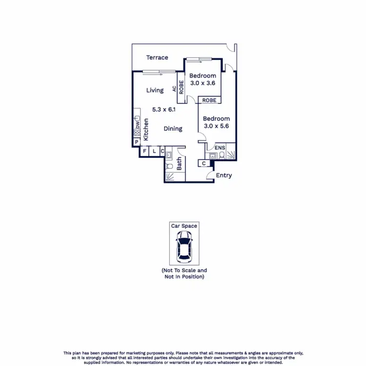 Floorplan of Homely apartment listing, 107A/40 Collins Street, Essendon VIC 3040