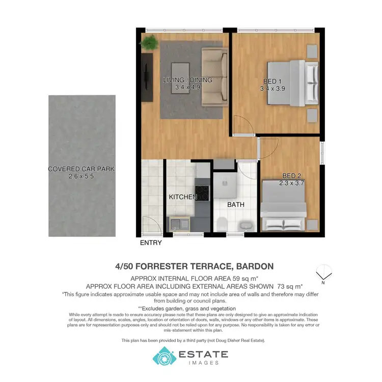 Floorplan of Homely unit listing, 4/50 Forrester Terrace, Bardon QLD 4065