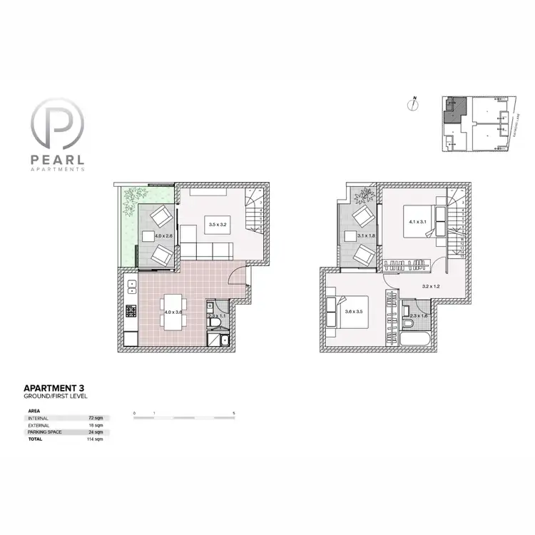 Floorplan of Homely apartment listing, 3/6 Raymond Lane, Parramatta NSW 2150