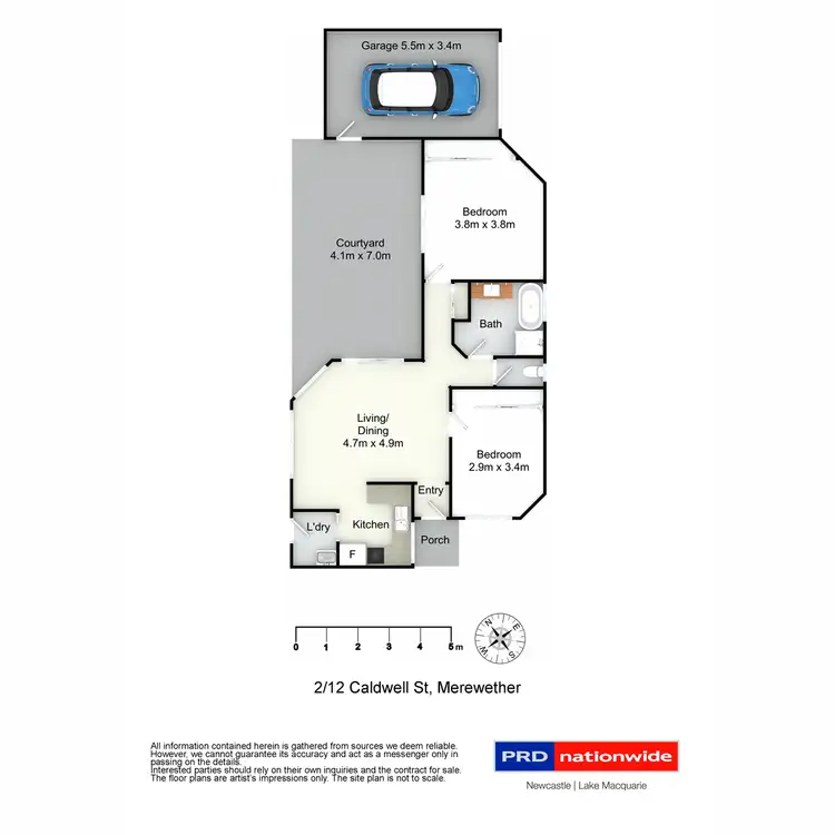 Floorplan of Homely unit listing, 2/12 Caldwell Street, Merewether NSW 2291