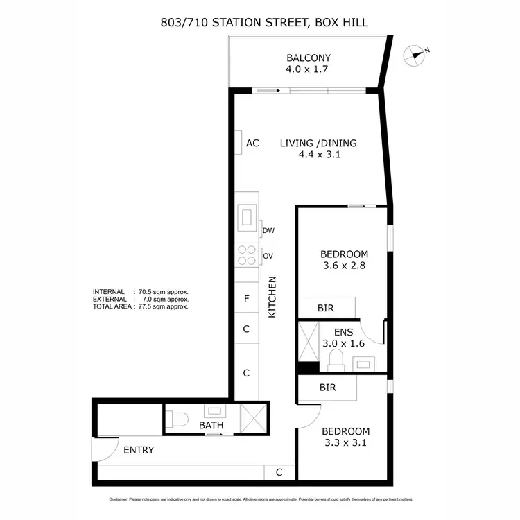 Floorplan of Homely apartment listing, 803/710 Station Street, Box Hill VIC 3128