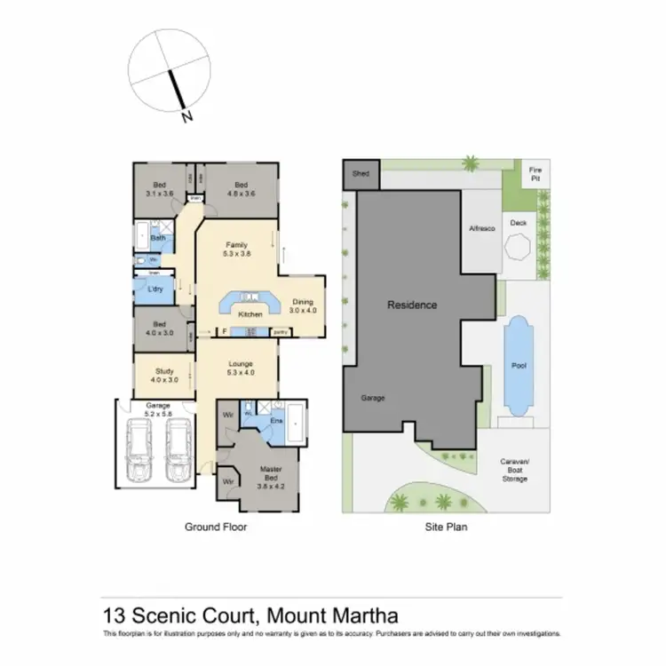 Floorplan of Homely house listing, 13 Scenic Court, Mount Martha VIC 3934