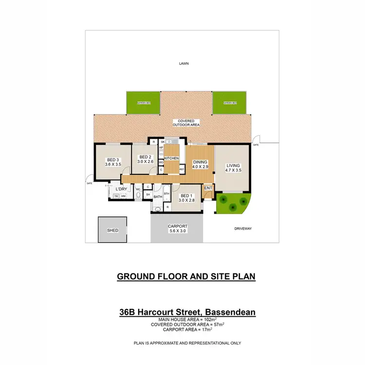 Floorplan of Homely house listing, 36B Harcourt Street, Bassendean WA 6054