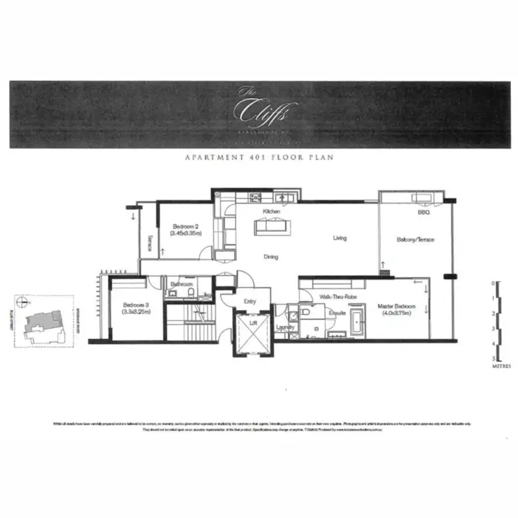Floorplan of Homely apartment listing, 401/33 Ellis Street, Kangaroo Point QLD 4169