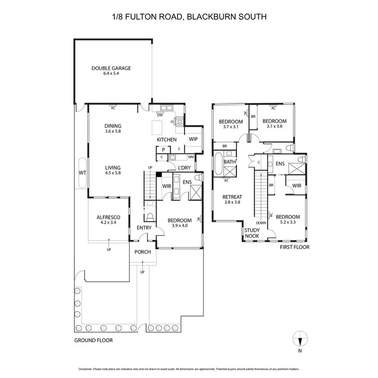 Floorplan of Homely townhouse listing, 1/8 Fulton Road, Blackburn South VIC 3130
