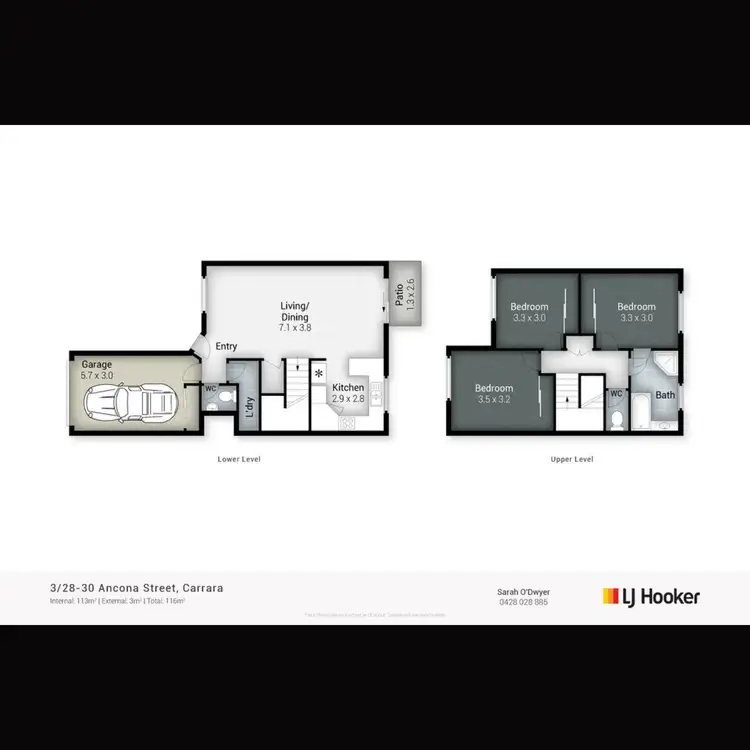 Floorplan of Homely townhouse listing, 3/28 Ancona Street, Carrara QLD 4211