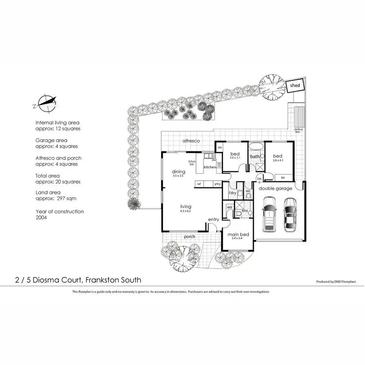Floorplan of Homely unit listing, 2/5 Diosma Court, Frankston South VIC 3199