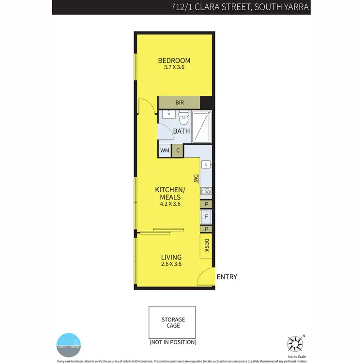 Floorplan of Homely apartment listing, 712/1 Clara Street, South Yarra VIC 3141