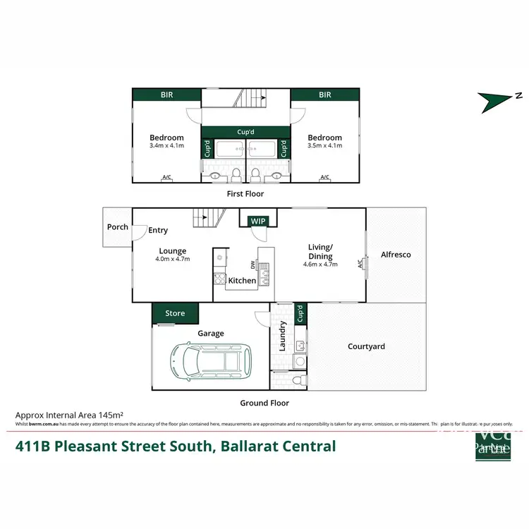 Floorplan of Homely townhouse listing, 411 B Pleasant Street Sth, Ballarat Central VIC 3350